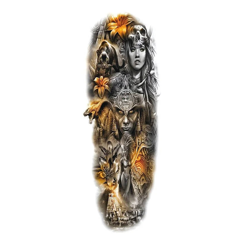 Waterproof Large Arm Temporary Tatoo Sticker Supernatural Fake Animal Stickers For Men Body Art Temporary Tattoo Skeleton Hand