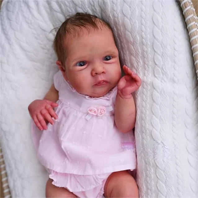  [New!] 20" Dulcie Awake Newborn Girl Cloth Body Reborn Baby Doll - Reborndollsshop®-Reborndollsshop®