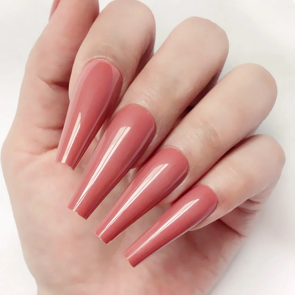 24Pcs Super Long Ballerina Artificial Fake Nail For Design Gradient Nude French False Nail DIY Finger Tip Manicure Tool-Nail Inspo