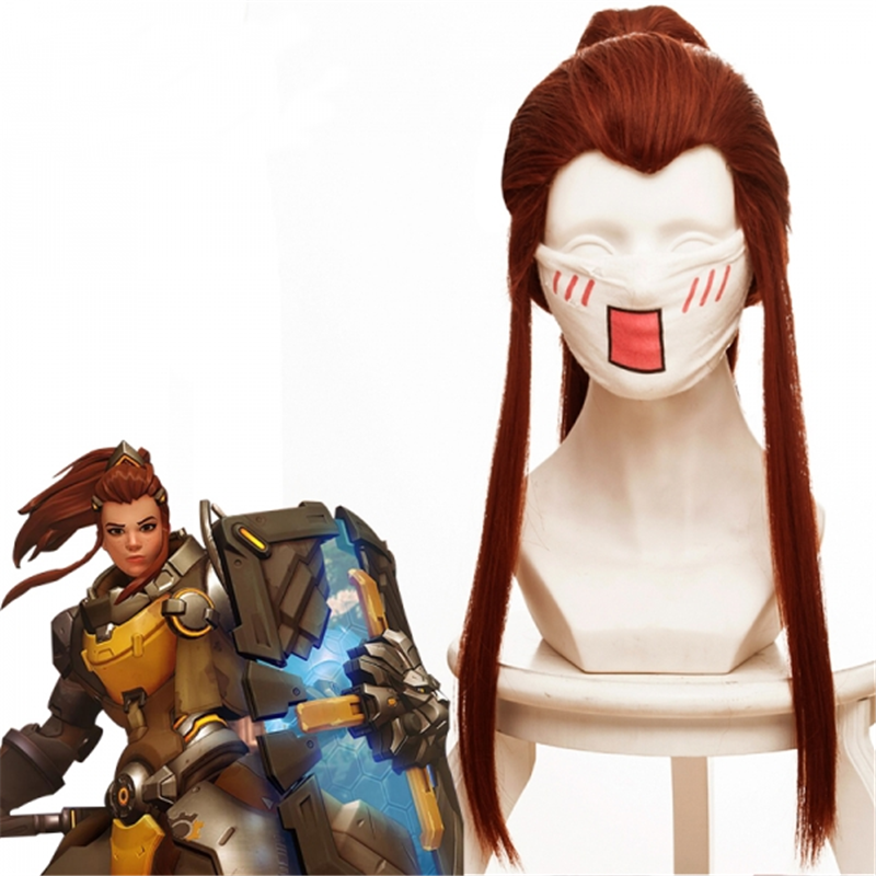Overwatch Brigitte Lindholm Cosplay Wig Reddish Brown