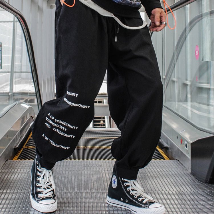 Men's Spring/Summer Fall plus Size Retro Sports Trousers Hiphop Loose Casual Trousers Men Pants