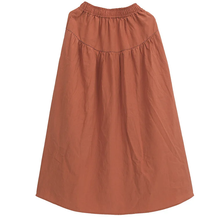 Cozy Retro Solid A-Line Skirt