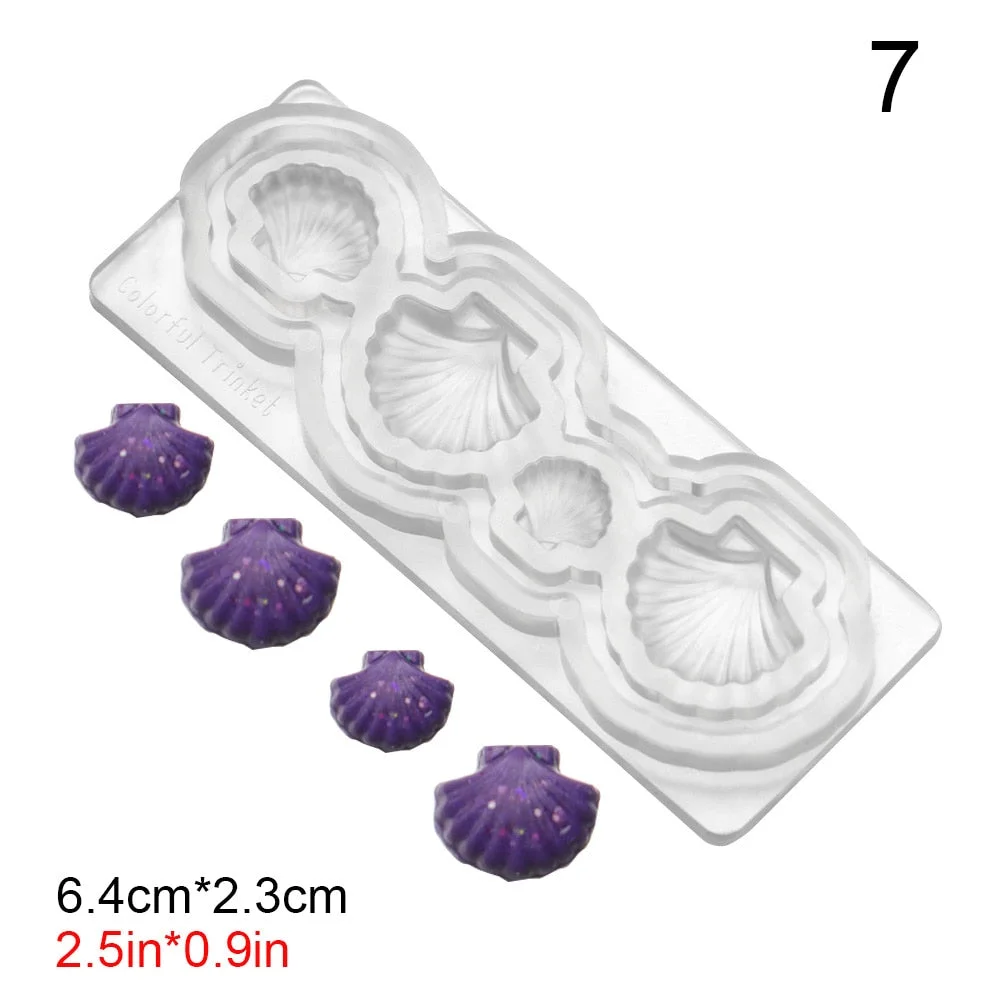 3D Nail Art Silicone Carved Mold Stone Heart Star Crystal Design Decor DIY Acrylic Nails Silicon Gel Template Nail Art Tool