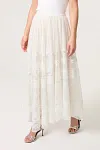 Wholesale Lace Skirt, White Floral Maxi, Boutique Bridal Skirt, Luxury Resort Wear, SS2027 Women's Fashion