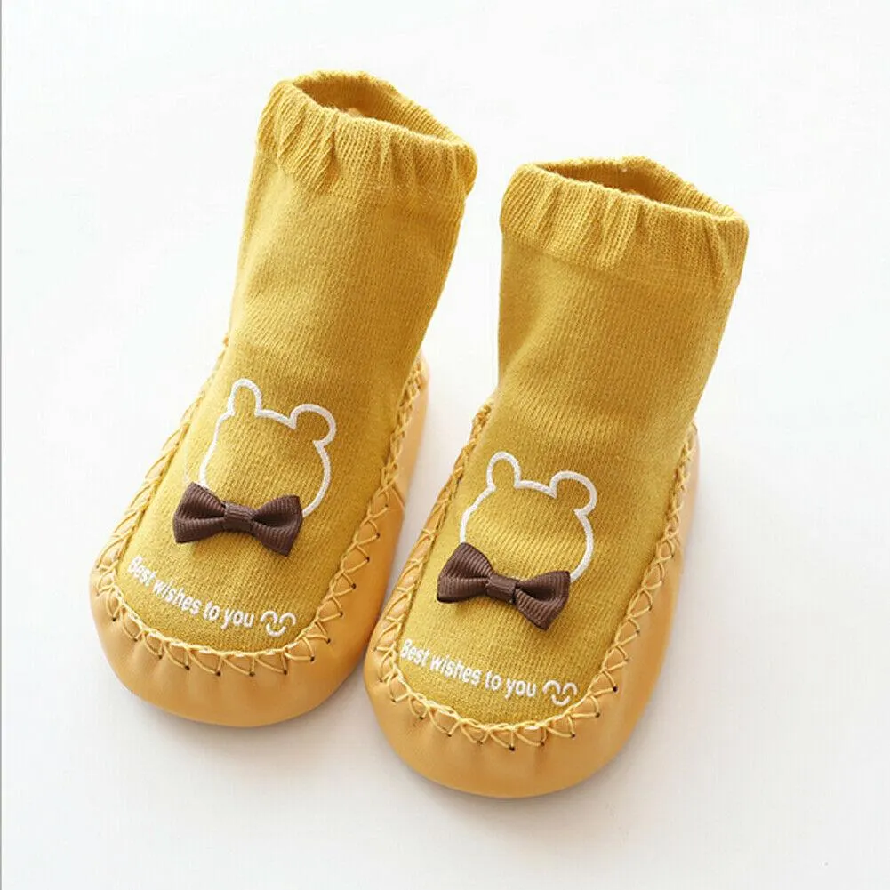 2019 Baby Socks Baby Cute Cartoon Non-slip Cotton Toddler Floor Socks Kids Shoes Slipper Bowknot Sewing Thread Socks