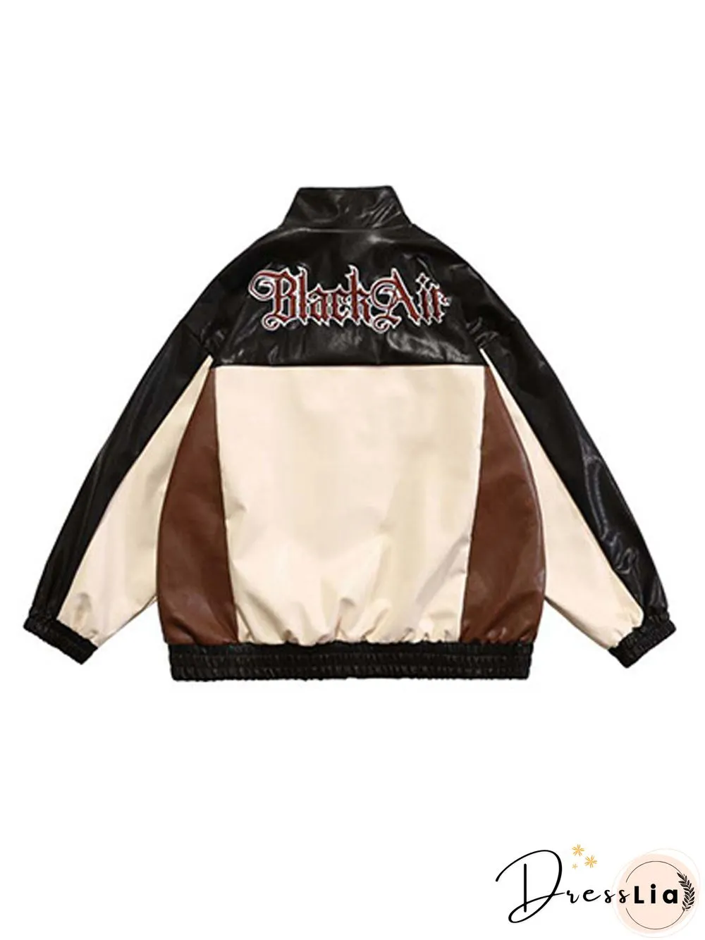 Vintage Patchwork Pu Leather Jacket