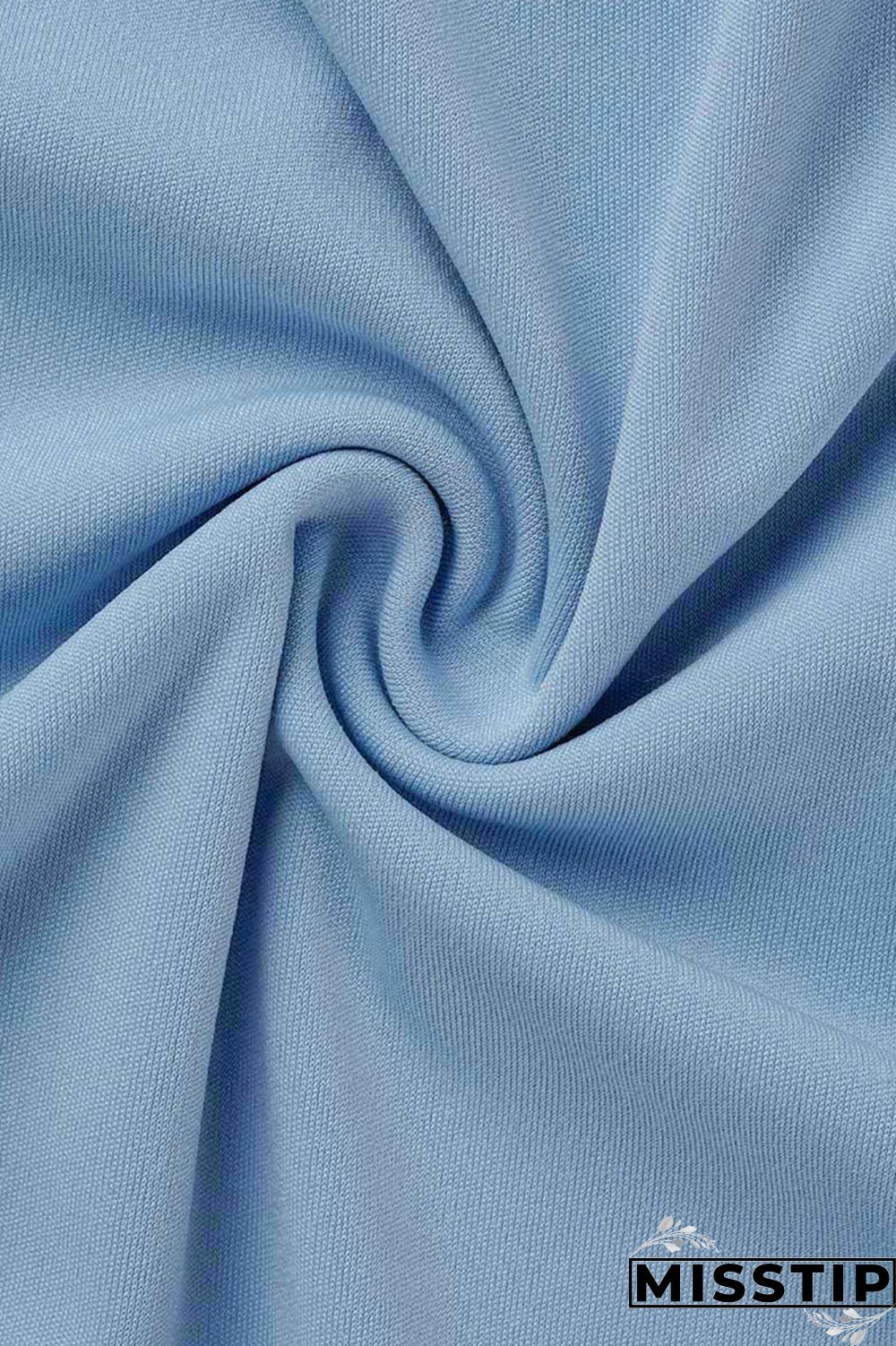 Sky Blue Fashion Casual Solid Patchwork Feathers O Neck Sleeveless Two Pieces