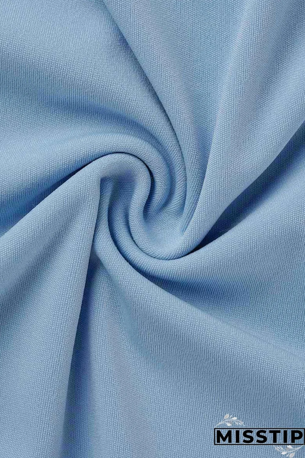 Sky Blue Fashion Casual Solid Patchwork Feathers O Neck Sleeveless Two Pieces