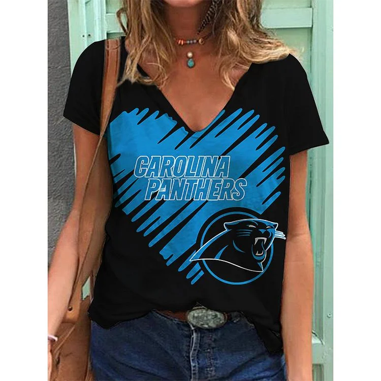 Carolina Panthers Lightweight Short Sleeve V-Neck T-Shirt