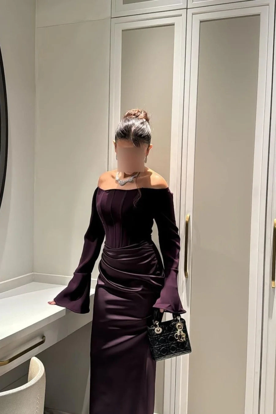 strapless open back dress Regency Long Sleeves High Neck Prom Dress Mermaid Long with Slit main image 0