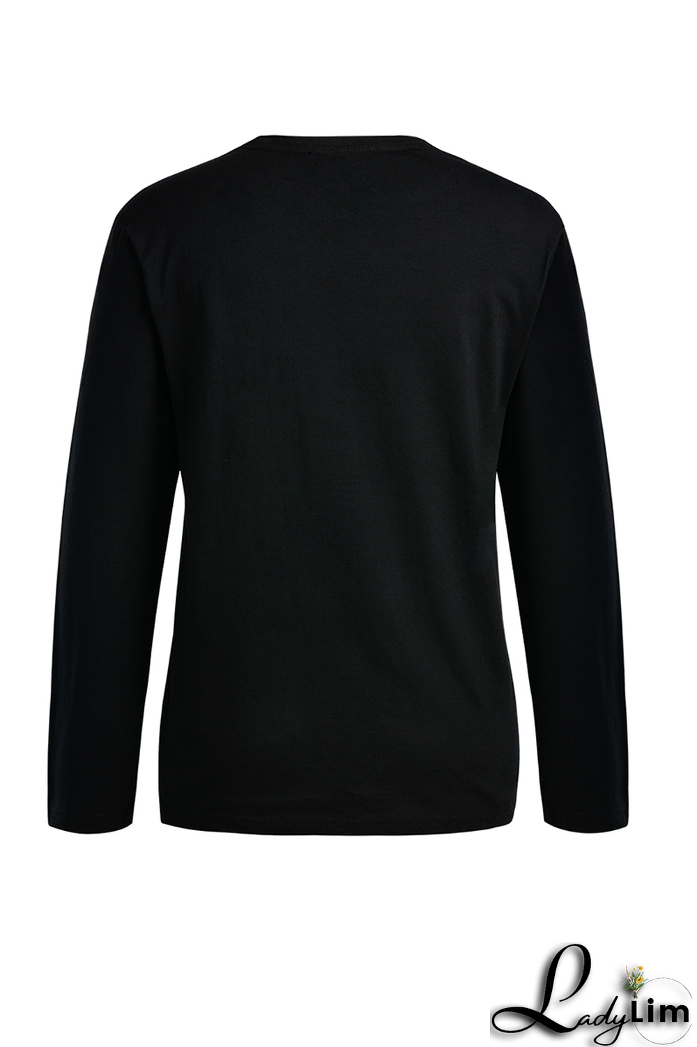 Black Casual Daily Print Patchwork O Neck Tops