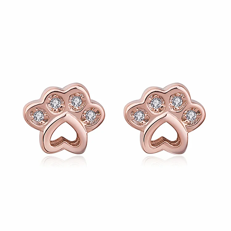 Fashion Simple Dog Paw Alloy Earrings