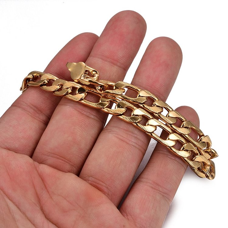 luxury jewelry Bracelet For Men Gold Color Link Chain Handsome Jewelry Gifts