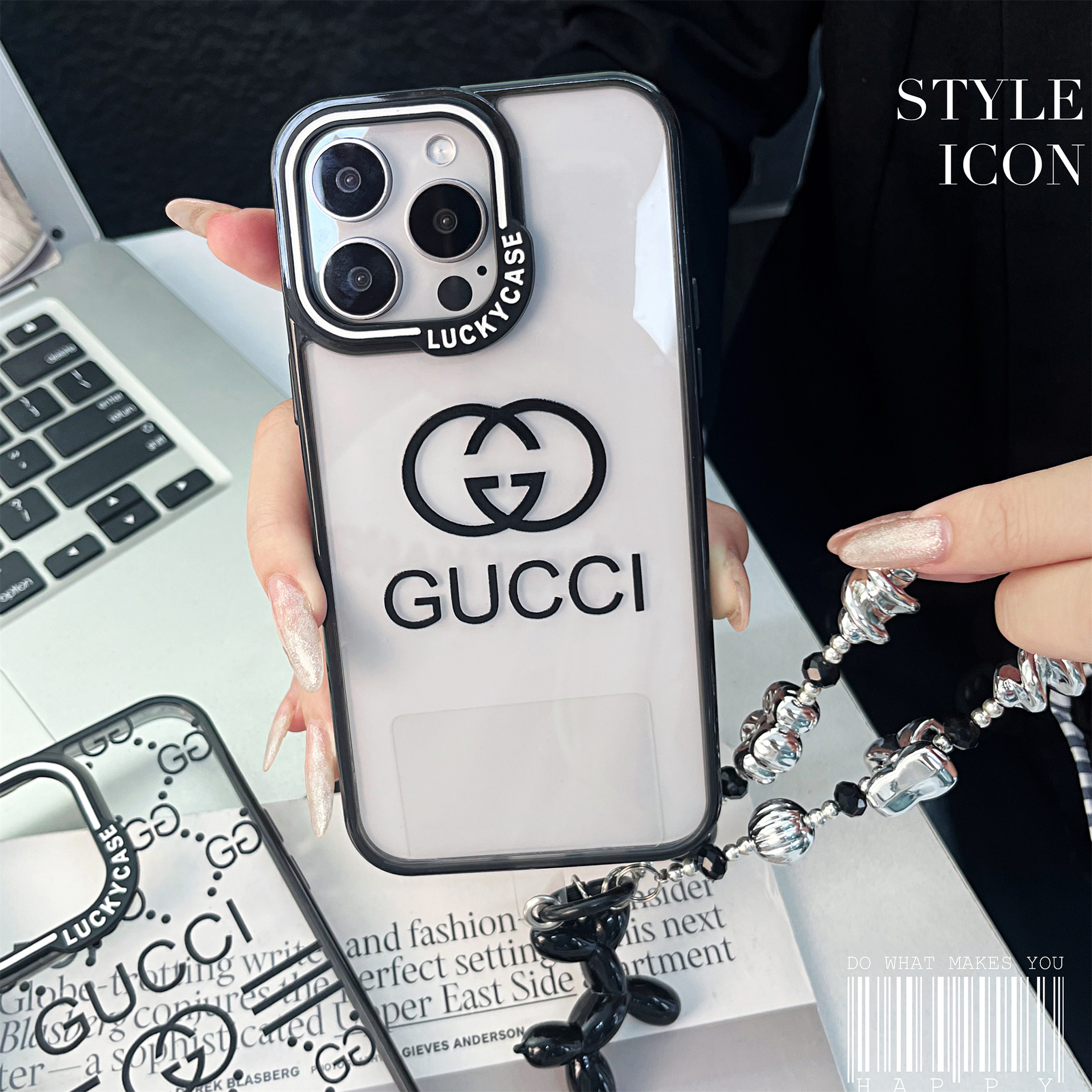 Signature Gucci Ophidia GG Exquisite Bracelet Clear Resin Apple iPhone Case