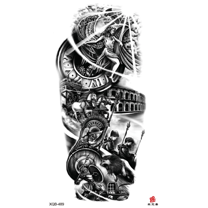Sdrawing Full-arm Waterproof Tattoo Sticker Symbol Totem Animal Skeleton Small Arm Tattoo Sticker