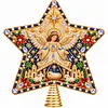 DIY Diamond Painting Christmas Tree Topper Star, Acrylic Holiday Tree Top Decoration with Spring Base, Removable Tabletop Christmas Decor