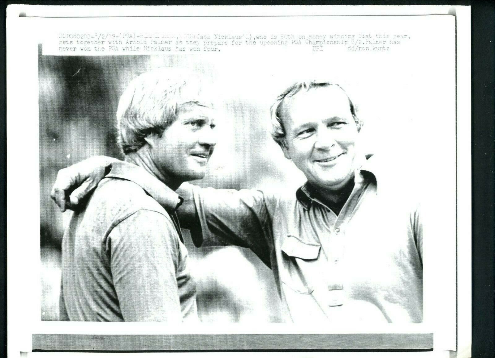 Jack Nicklaus & Arnold Palmer 1979 PGA Championship Type IV Press Photo Poster painting