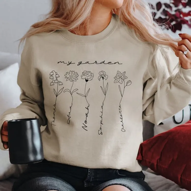 Custom Mama Sweatshirt with Children's Names, Custom Mother's Day Sweatshirt