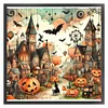 (Stamped/Counted) Halloween House-11CT Cross Stitch 50*50cm/19.69*19.69in