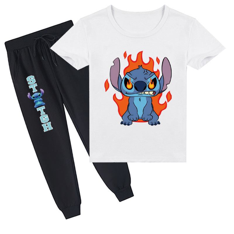 Mayoulove Stitch Kids T-Shirt & Pants Set - Cute & Comfortable Outfit for Boys and Girls aged 2-8!-Mayoulove