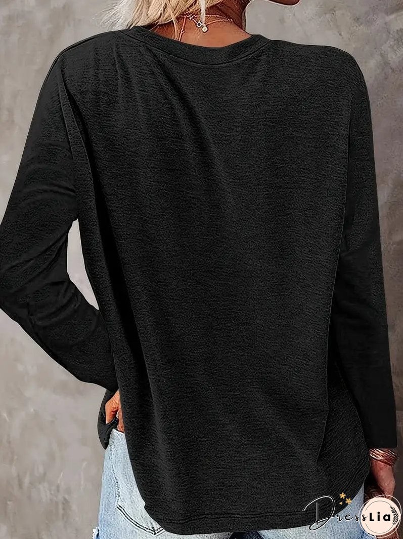 Long Sleeve Crew Neck T-Shirt for Women