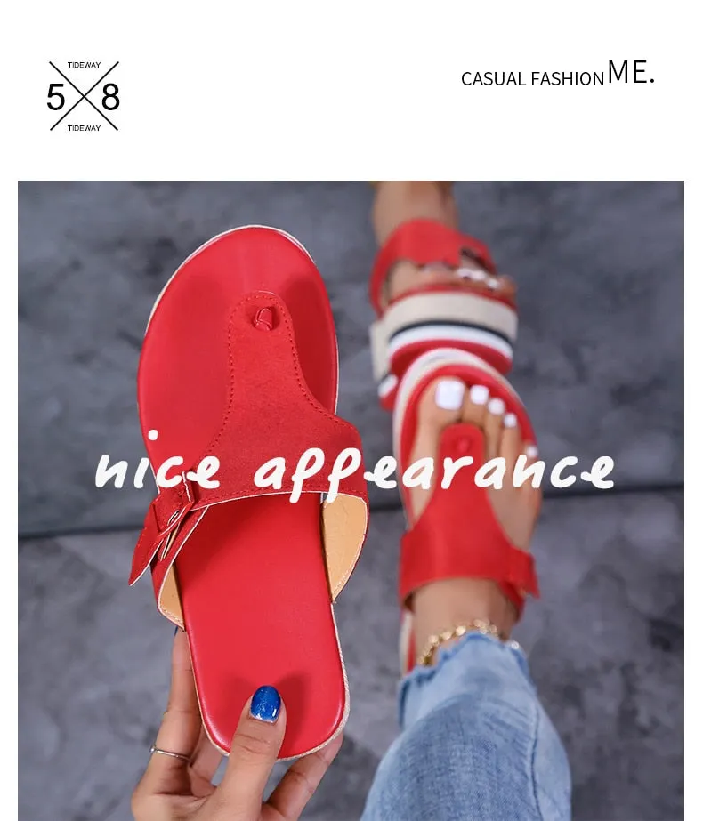 2021 Summer New Women's Sandals Fashion Gladiator Beach Open Toe Flip Flops Outdoor Comfortable Platform Sandals Sandalias Mujer