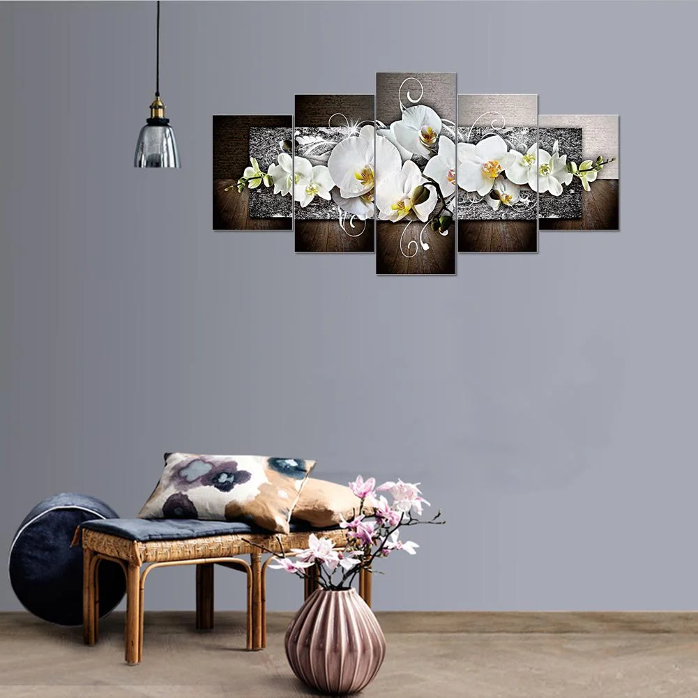 Diamond Painting - Full Round Drill - 5pcs Moth Orchid(95*45cm)