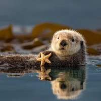 Sea Otter with Starfish - Diamond Painting