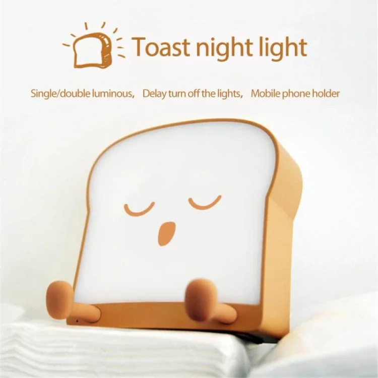 Cute Toast Night Light Dimmable LED Toaster Night Lamp Rechargeable Cordless  Nursery Night Light For Kids Cute Bedroom Bedside