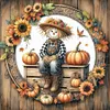 Pumpkin Sunflower Scarecrow-Full Round Diamond Painting 40*40CM