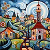 (4-Pack)House-Full Round Diamond Painting 30*30CM