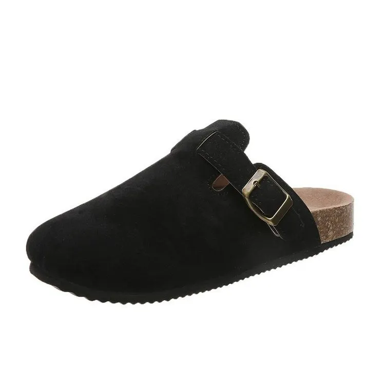 Breakj Breakj Slippers Female Couple Softwood Tug Wish Large Size Roman Shoes Casual Half-Dragging Lazy Shoes Trend
