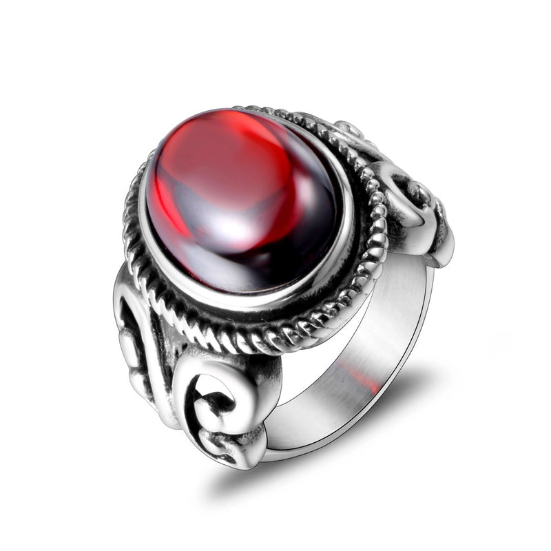 Retro Classic Style Color Block 304 Stainless Steel Polishing Artificial Gemstones Zircon Men’s Rings