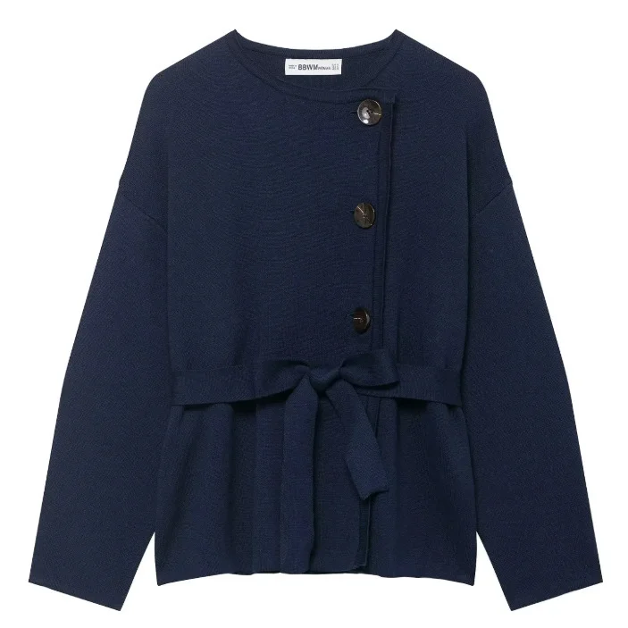 Nigikala Nigikala Women's Clothing Explosion With Belt Knitted Short Coat Coat