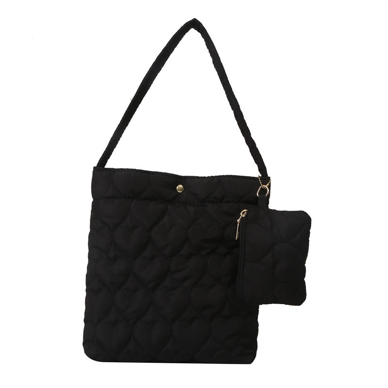 Large Capacity Tote Bag For Women Winter New Simple Casual Student Shoulder Bag Fashion Retro Handbag