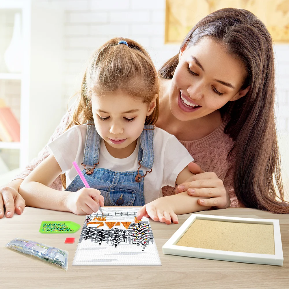 DIY Landscape Full Drill Diamond Painting for Beginners(Canvas|15*20cm)【with Plastic Frame】