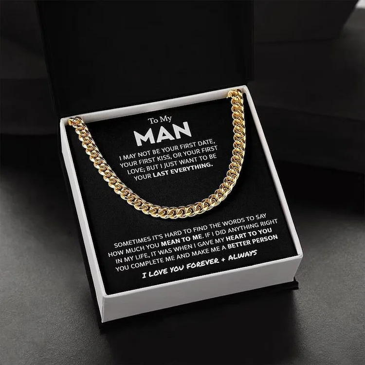 To My Men Gift Set Cuban Link Chain Necklace Father's Day Necklace with Luxury Box