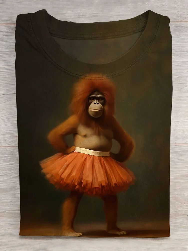 Orangutan in a tutu Art Printt T-shirt