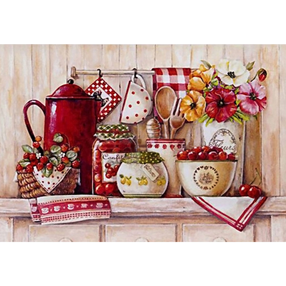 Cupboard 60*40cm(canvas) full round Drill Diamond Painting