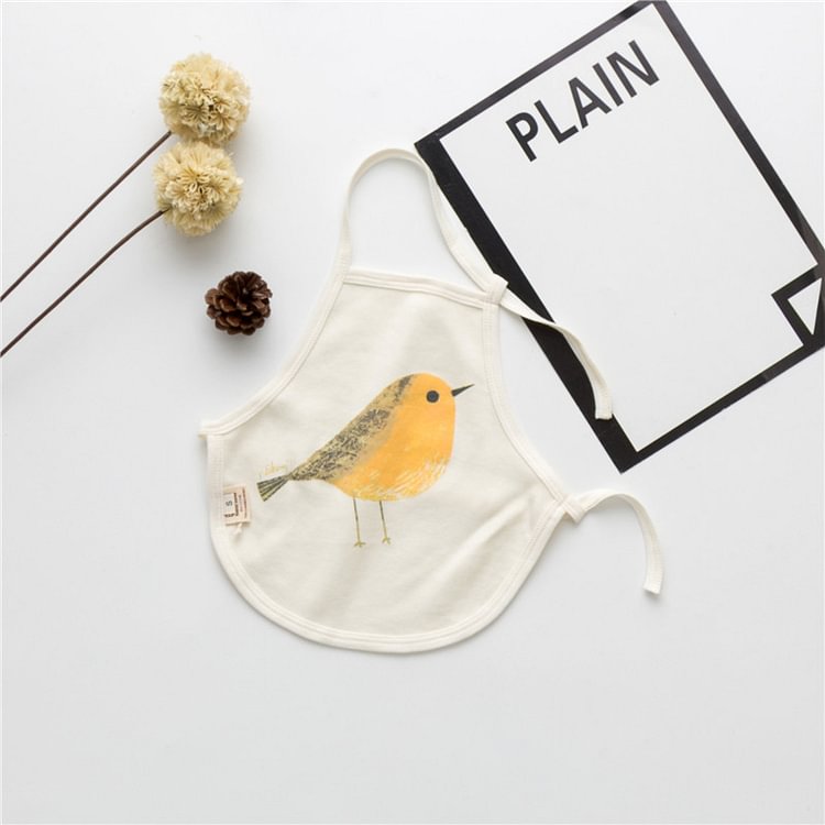 Baby Sun Flower Bird Cloud Cactus Print Bibs