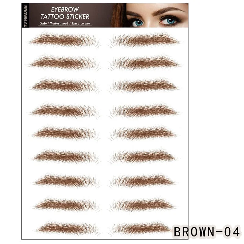 6D Eyebrows Sticker Water Transfer Hair-like Eye Brow Tattoo Stickers Long Lasting False Eyebrow Enhancers Eye Brow Cosmetics Br