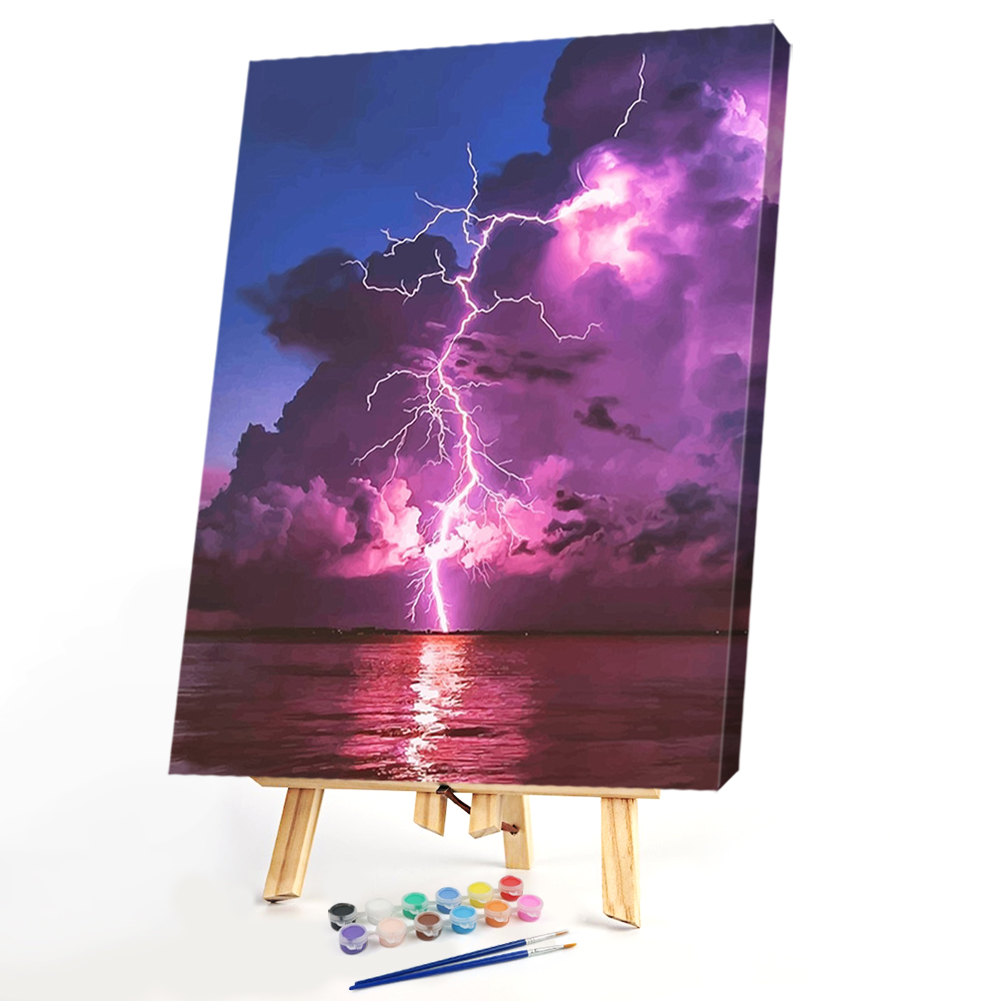 

40*50CM - Paint By Numbers - Purple Clouds Above Sea, 501 Original
