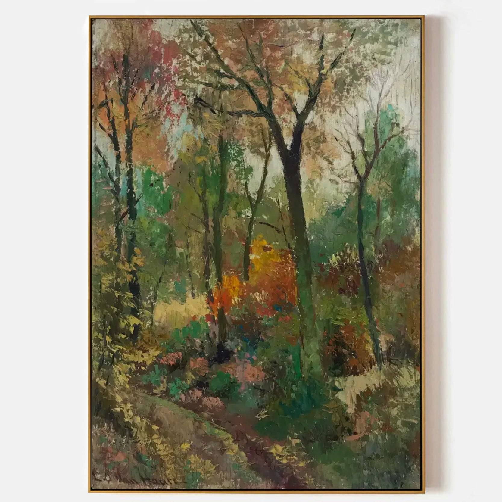 Arabelart French Impressionist Oil Autumnal Woodland Pathway AR948