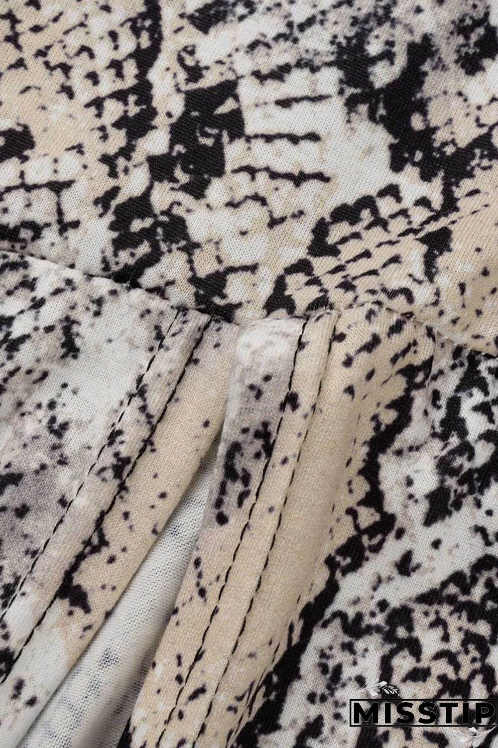 Brown Casual Print Patchwork Slit V Neck Long Sleeve Dresses