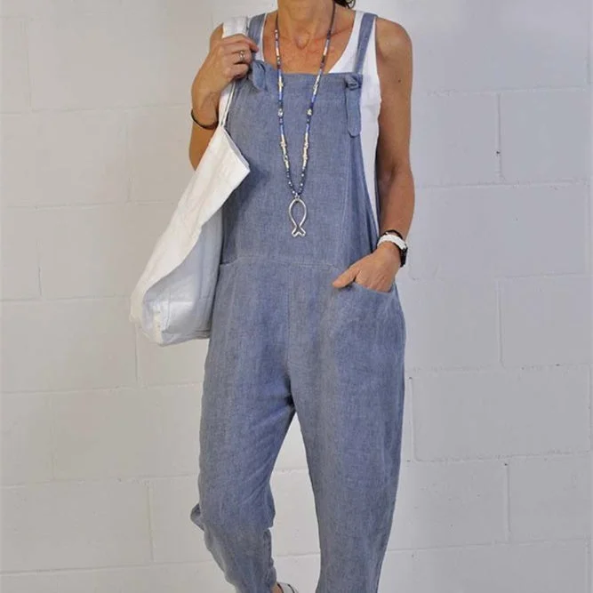 Women's Causual Pocket Overall Pants