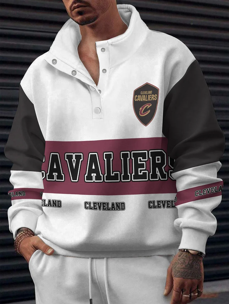 Cleveland Cavaliers  2025 New Design Casual Snap Mockneck Pullover
