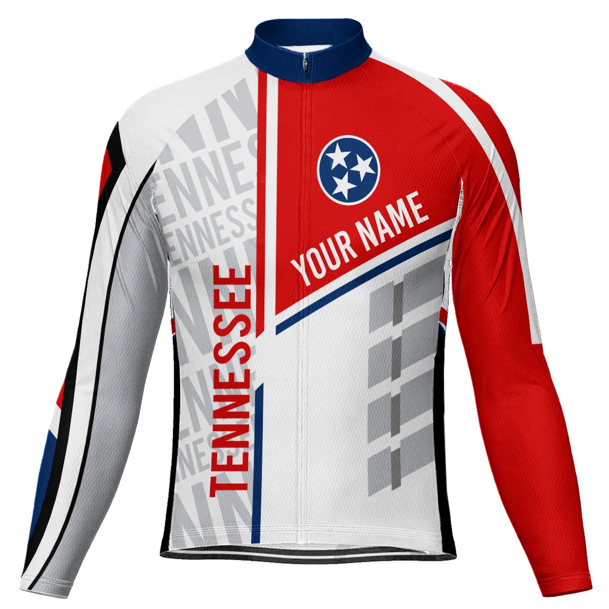 Customized Tennessee Winter Thermal Fleece Long Sleeve Cycling Jersey for Men | captainssportss.com
