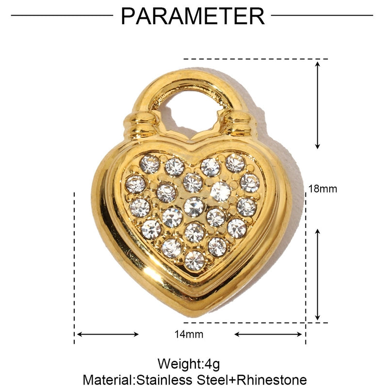 3 PCS/Package Titanium Steel Letter Heart Shape Pendant Jewelry Accessories