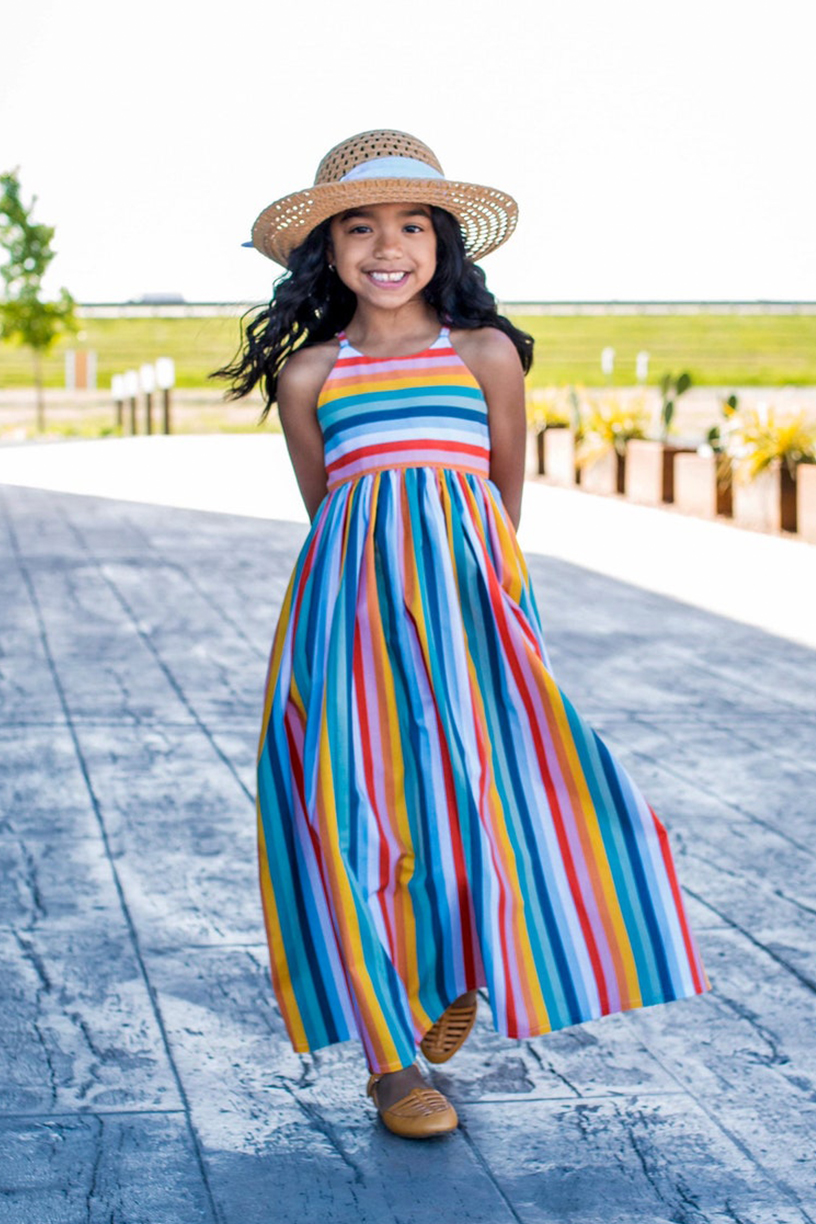 rainbow print dress