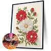 Diamond Painting-DIY Sparkling Special Shaped Pearl Drill White and Red Daisies(30x40cm)
